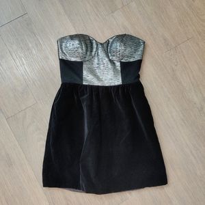 🔥4/$20 Chandi & Lia Strapless Silver & Black Velvet Party Dress